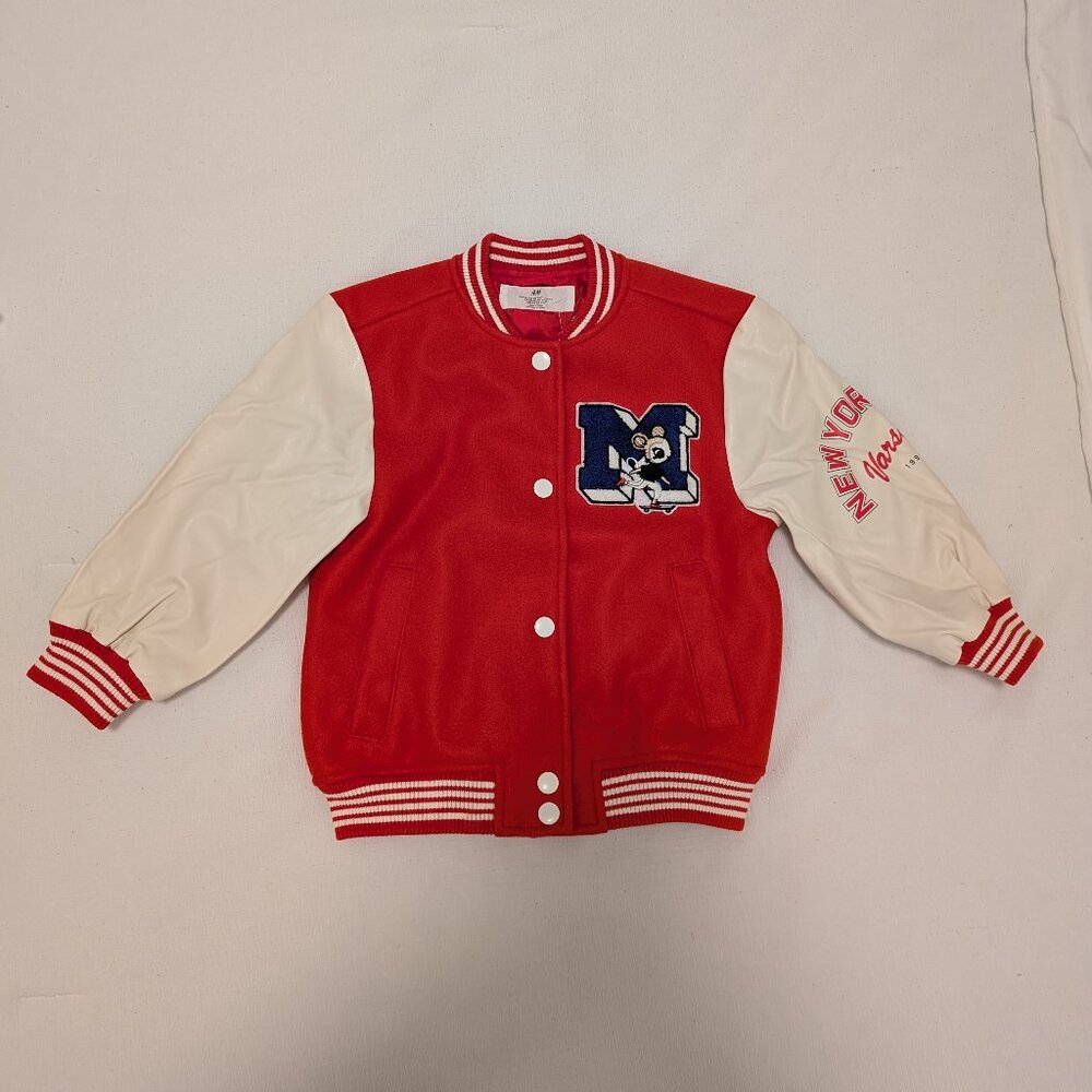 H&M Red/White Varsity Jacket 3–4T – New York Style, NWT